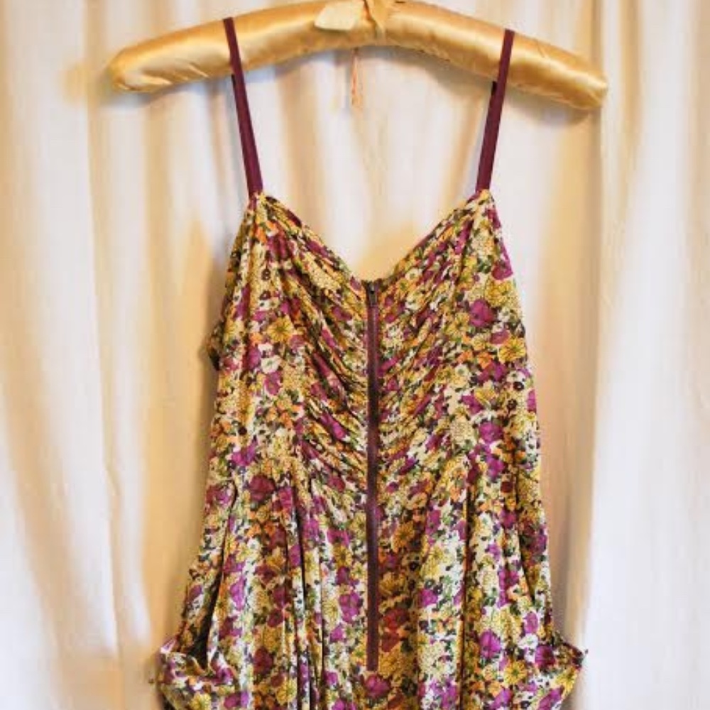 Vintage Cotton Candy LA Floral Mini Dress POCKETS!